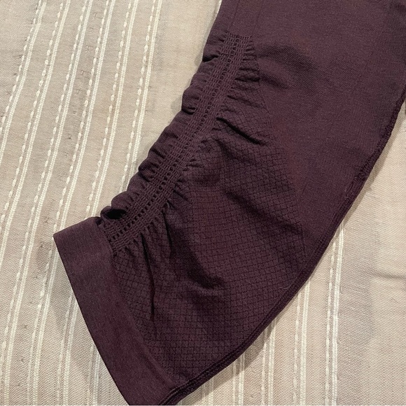 Lululemon In The Flow Crop II Leggings Heathered Black Cherry Purple 2 W6B41S - Picture 5 of 10